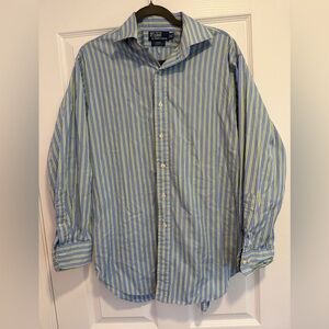 Polo Ralph Lauren blue & green stripe button down regent classic fit shirt 32/33
